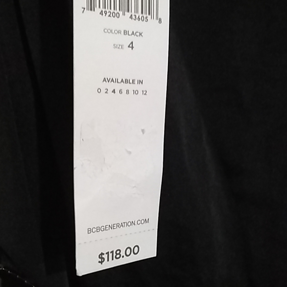 BCBGeneration Black One Shoulder Dress Size 4 NWT - Picture 5 of 8